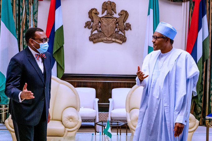 President Buhari receives Akin Adesina at the State House on June 2, 2020 (Presidency)