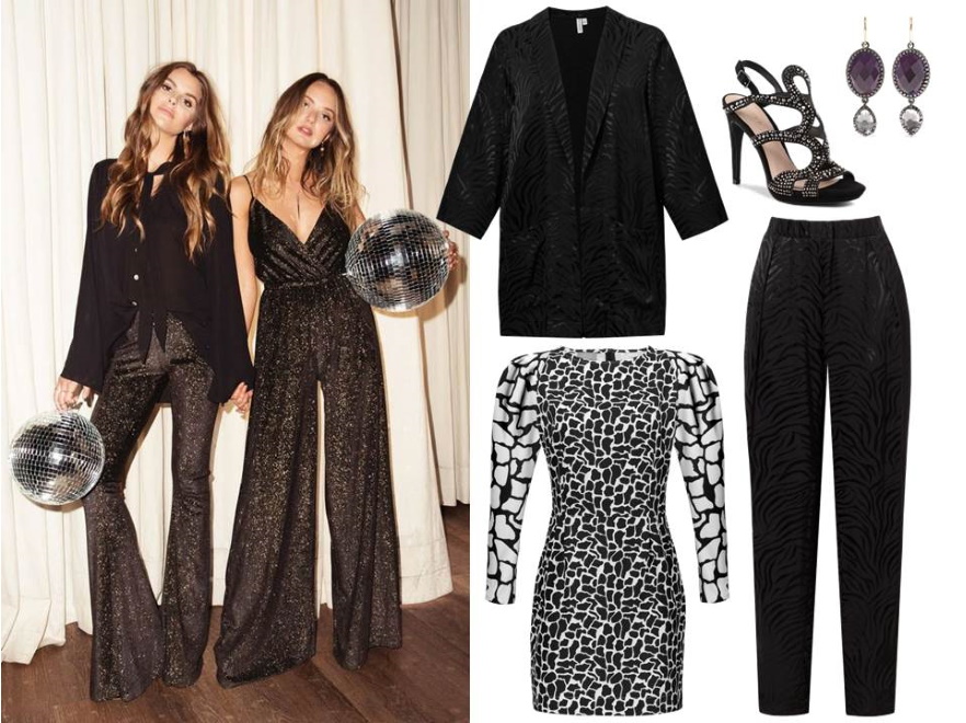 STYLIZACJE na sylwestra: garnitur - Cotton Club/ cottonclub.pl, sukienka - COSEL/ cosel.moda, buty- Menbur/menbur.pl, pozostałe dodatki - TK MAXX