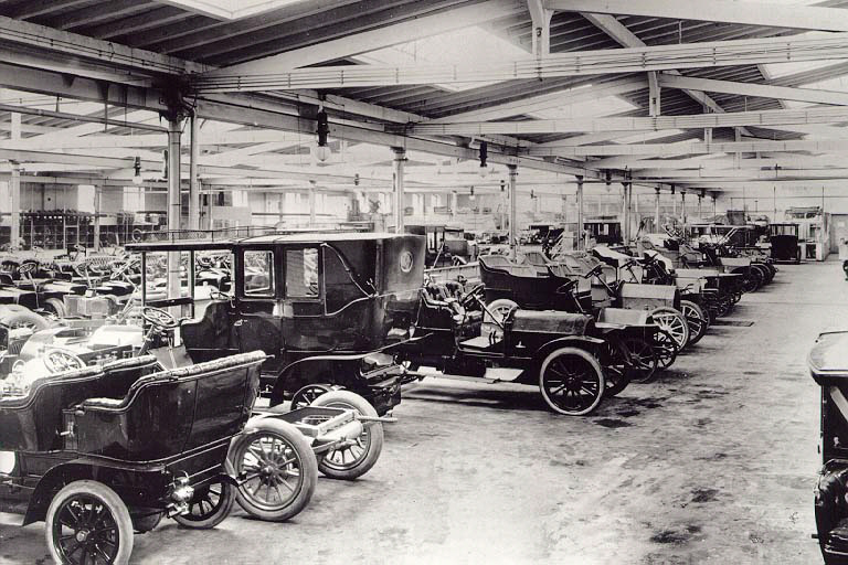 Produkcja samochodów w fabryce Opla w Rüsselsheim (1906)