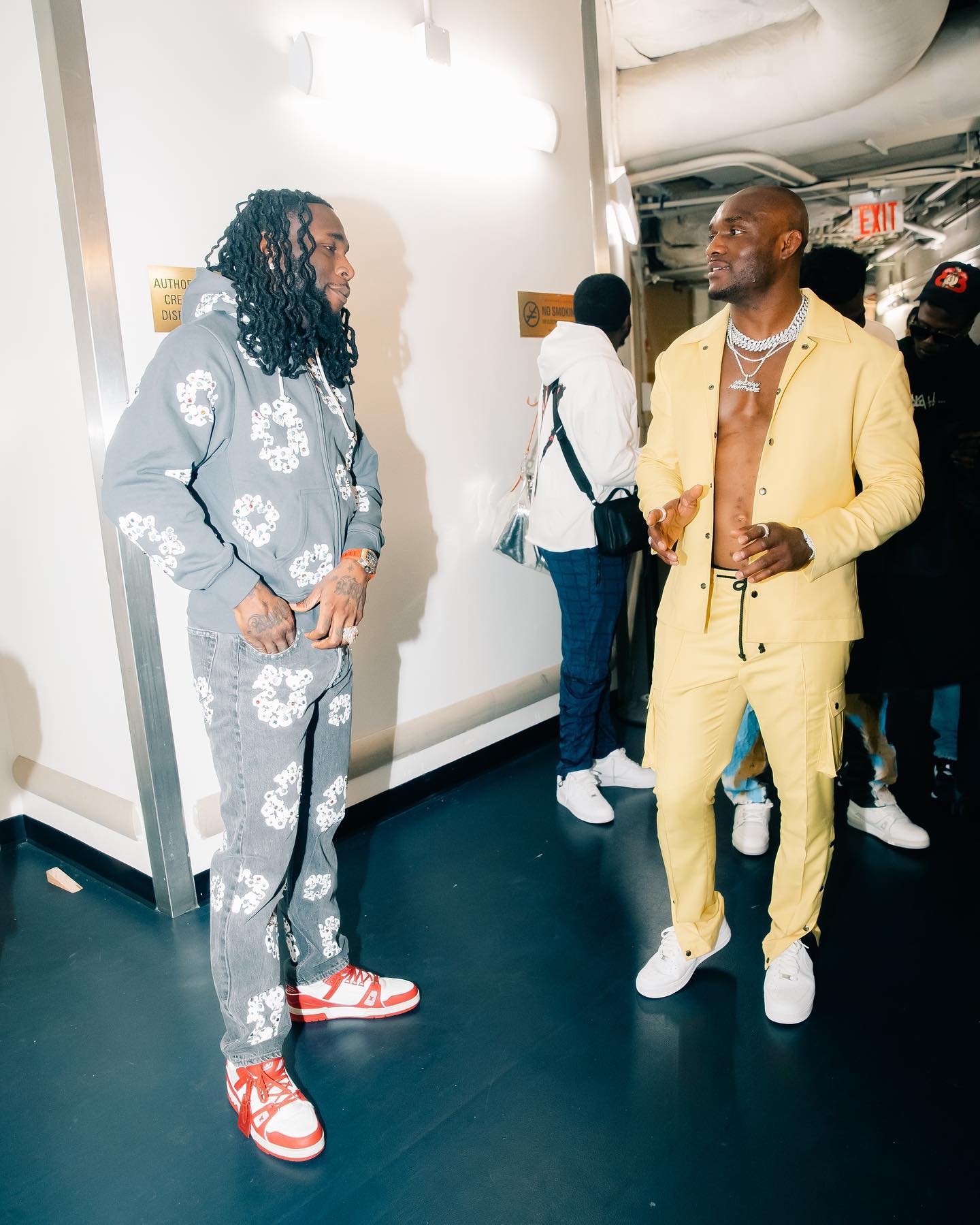 Burna Boy and Kamaru Usman teamed up at One Night in Space concert