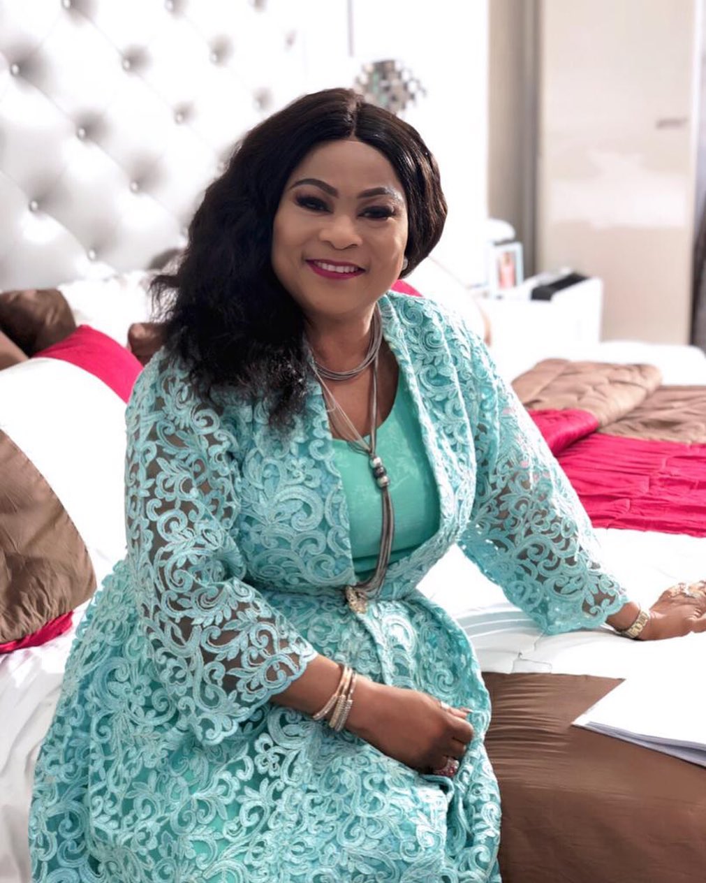 Sola Sobowale plays the character of Tinuade Coker and mother of bride in the highest grossing film, 'The Wedding Party.' [Instagram/solasobowale]