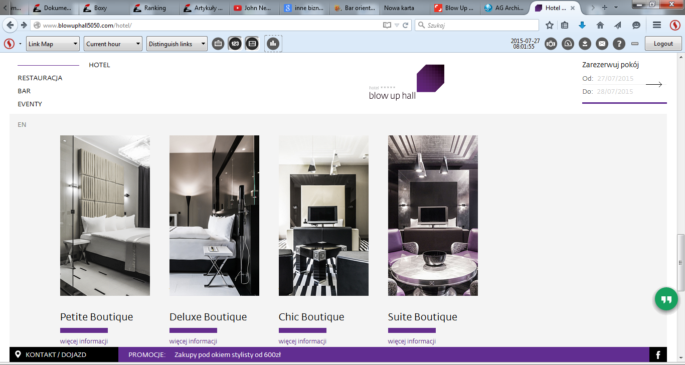 Hotelarstwo to w ogóle segment rynku, którym bogaci interesują się bardzo często. Na podobny pomysł swego czasu wpadła także Grażyna Kulczyk. Stworzony przez nią Blow Up Hall to luksusowy hotel butikowy, w którym duży nacisk położono na sztukę. I tak np. w holu i na korytarzach można zobaczyć współczesne dzieła sztuki. Przy wejściu z kolei elektroniczną instalację Rafaela Lozano-Hemmera, którego prace pokazywano m.in. w londyńskim Tate Modern. ”Nocleg tutaj to jak noc spędzona w galerii sztuki współczesnej” - mówiła w jednym z wywiadów Grażyna Kulczyk. Ciekawostką jest też fakt, że Blow Up Hall nie ma recepcji, a pokoje - numerów. Zamiast klucza goście dostają iPhone'a, który umożliwia odnalezienie pokoju i jego otwarcie.