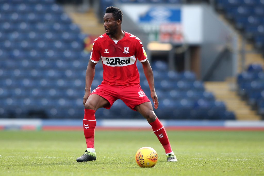 Mikel Obi spent the secodn half of the 2018/2019 season with Middlesbrough in the English Championship (Twitter/Middlesbrough)