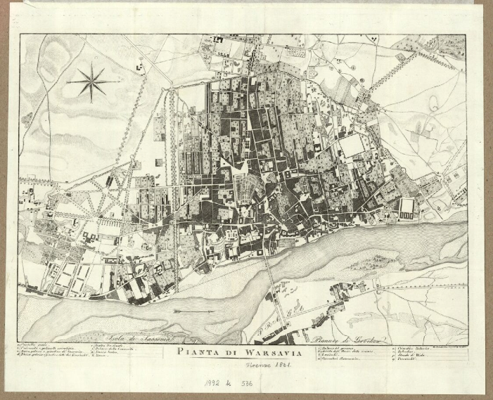 Kopia planu Warszawy L. Schmidtnera z 1825 r.