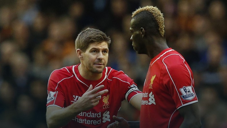 Steven Gerrard and Mario Balotelli