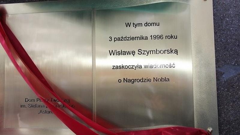 Tablica poświęcona Wisławie Szymborskiej / fot. Radio Kraków