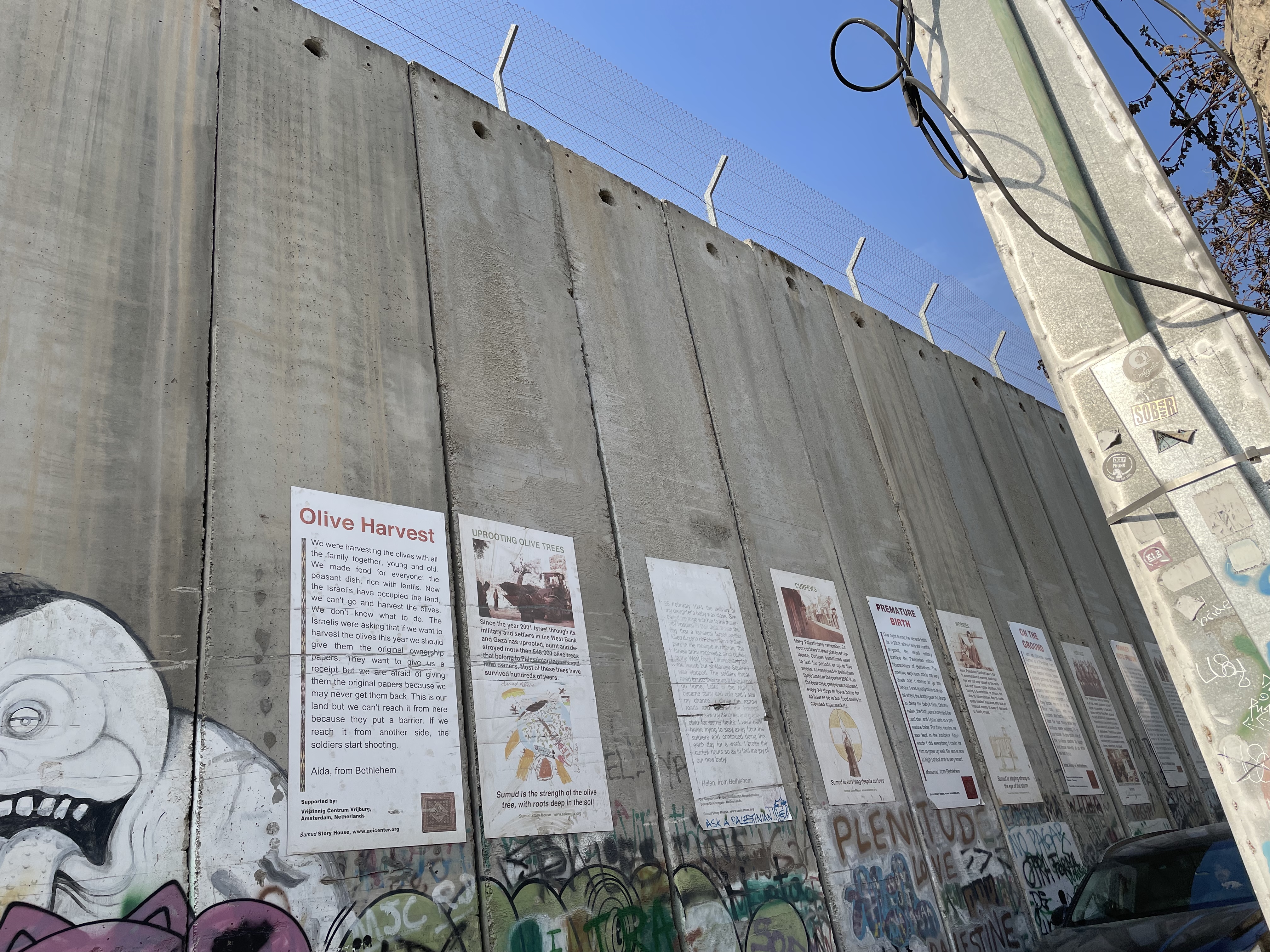 Betlejem. Wzniesiony przez Izrael mur, oddzielający Izraelczyków od Palestyńczyków