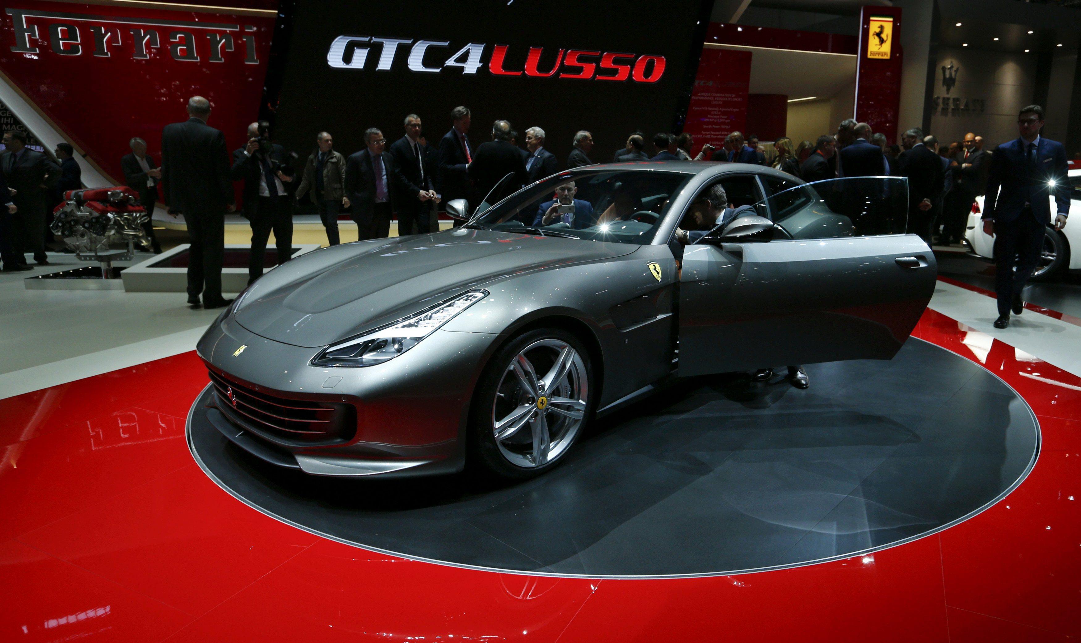 A Ferrari GTC4Lusso car is pictured at the 86th International Motor Show in Geneva