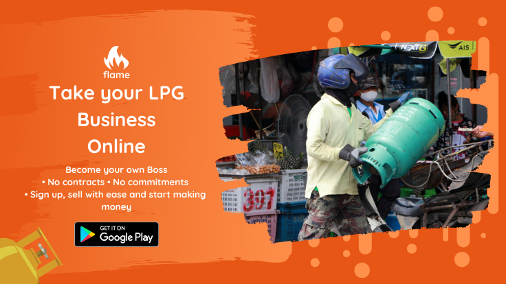 Buy or sell cooking gas on-demand via your mobile phone on Flame