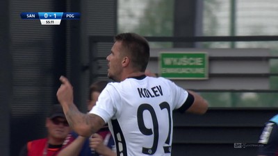 Sandecja - Pogoń (1:1): Kolew pakuje piłkę pod poprzeczkę Załuski! Pierwsza bramka gospodarzy na stadionie w Niecieczy!