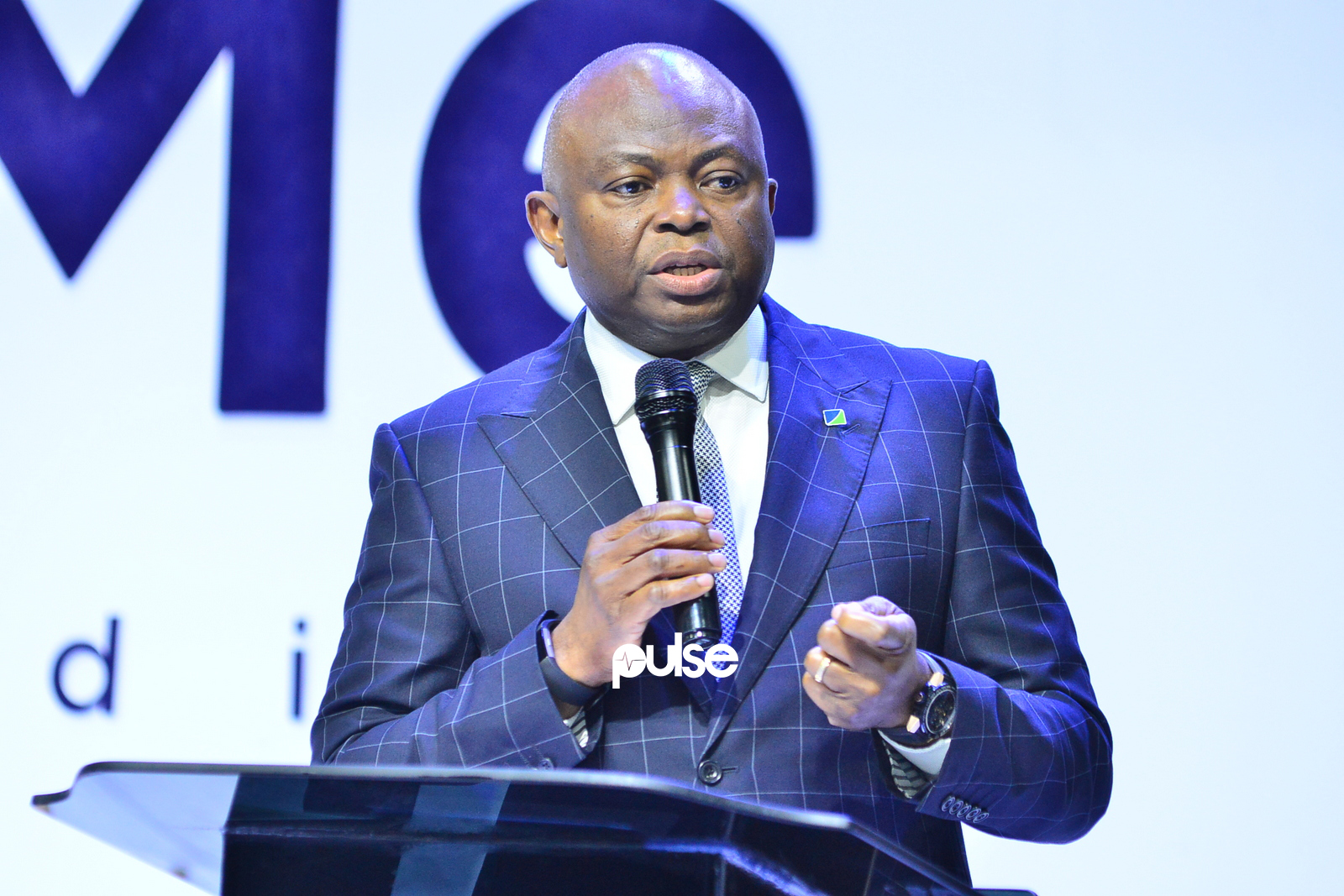 The Managing Director and Chief Executive Officer of Fidelity Bank, Mr. Nnamdi Okonkwo, delivering opening remarks at Fidelity SMEs Connect in Lagos, August 2019