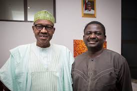 President Muhammadu Buhari and Femi Adesina (Vanguard)