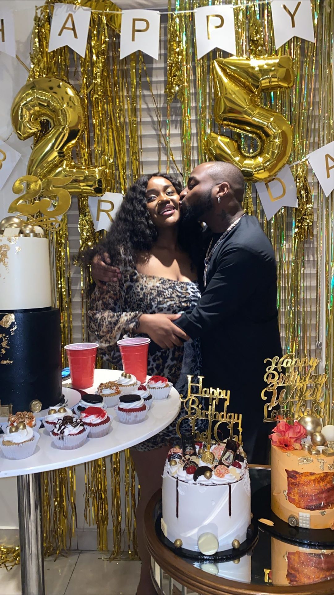 The music star and his fiancee celebrated privately at their residence in Lagos. [Instagram/DavidoOfficial]