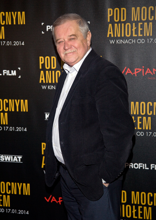 Marian Dziędziel na premierze filmu