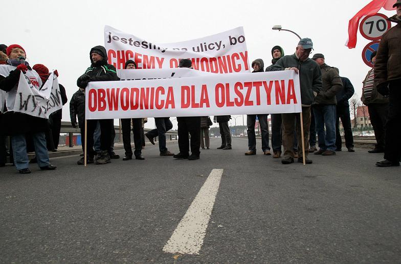 OLSZTYN BLOKADA DROGI NR 16