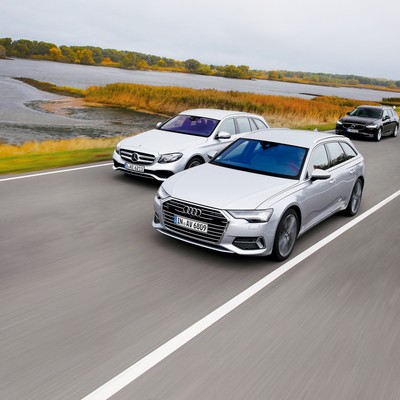 Audi A6 40 TDI kontra Mercedes E 220 d i Volvo V90 D4 - luksusowe kombi z mocnym dieslem. Które będzie lepszym wyborem?