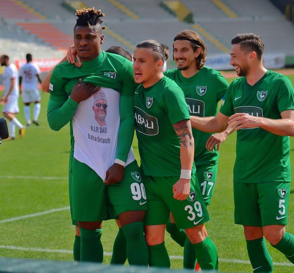 Olarenwaju Kehinde scord for his club in the Turkish second division (Instagram/Olarenwaju Kehinde)