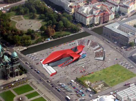Animation Luftbild Schlossplatz (c) Andr Hunger 2006_crateur visionnaire_Designlab Berlin. Die Verwendung dieses Bildes ist fr redaktionelle Zwecke honorarfrei. Abdruck bitte unter Quellenangabe: