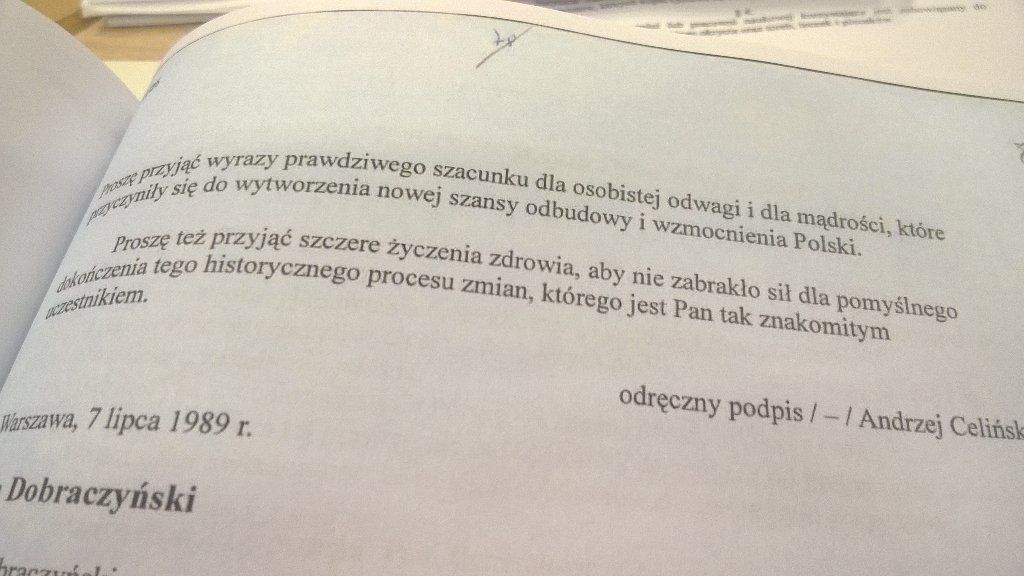 List Andrzeja Celińskiego do Czesława Kiszczaka