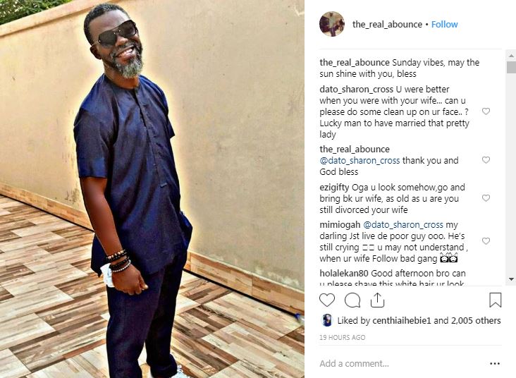 Yvonne Jegede's husband replies Instagram follower over comments about marriage [Instagram/The_Real_Abounce]