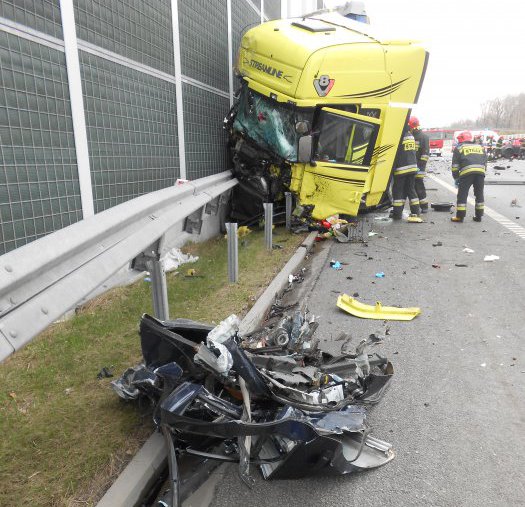 Wypadek na autostradzie A1