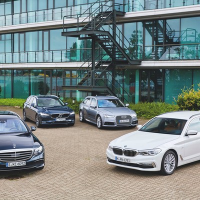 BMW serii 5 kontra Mercedes E220d, Volvo V90 D4 i Audi A6 - oto flota marzeń