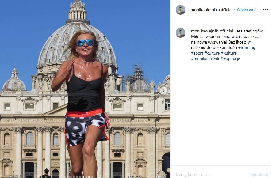 Dziś zaś Monika Olejnik opublikowała post, w którym chwali się wysportowanym ciałem,