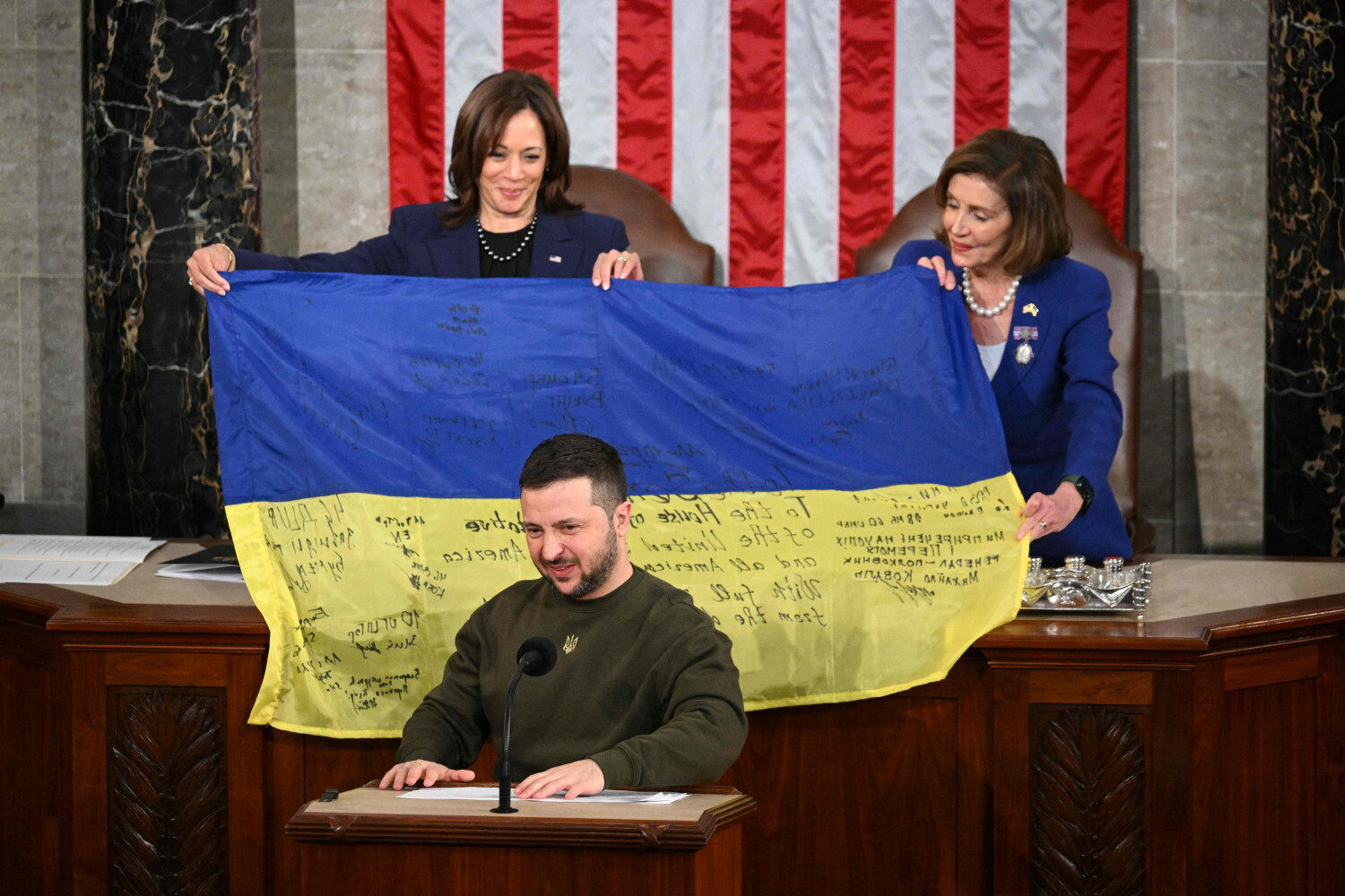 Prezydent Ukrainy Wołodymyr Zełenski przemawia przed Kongresem USA