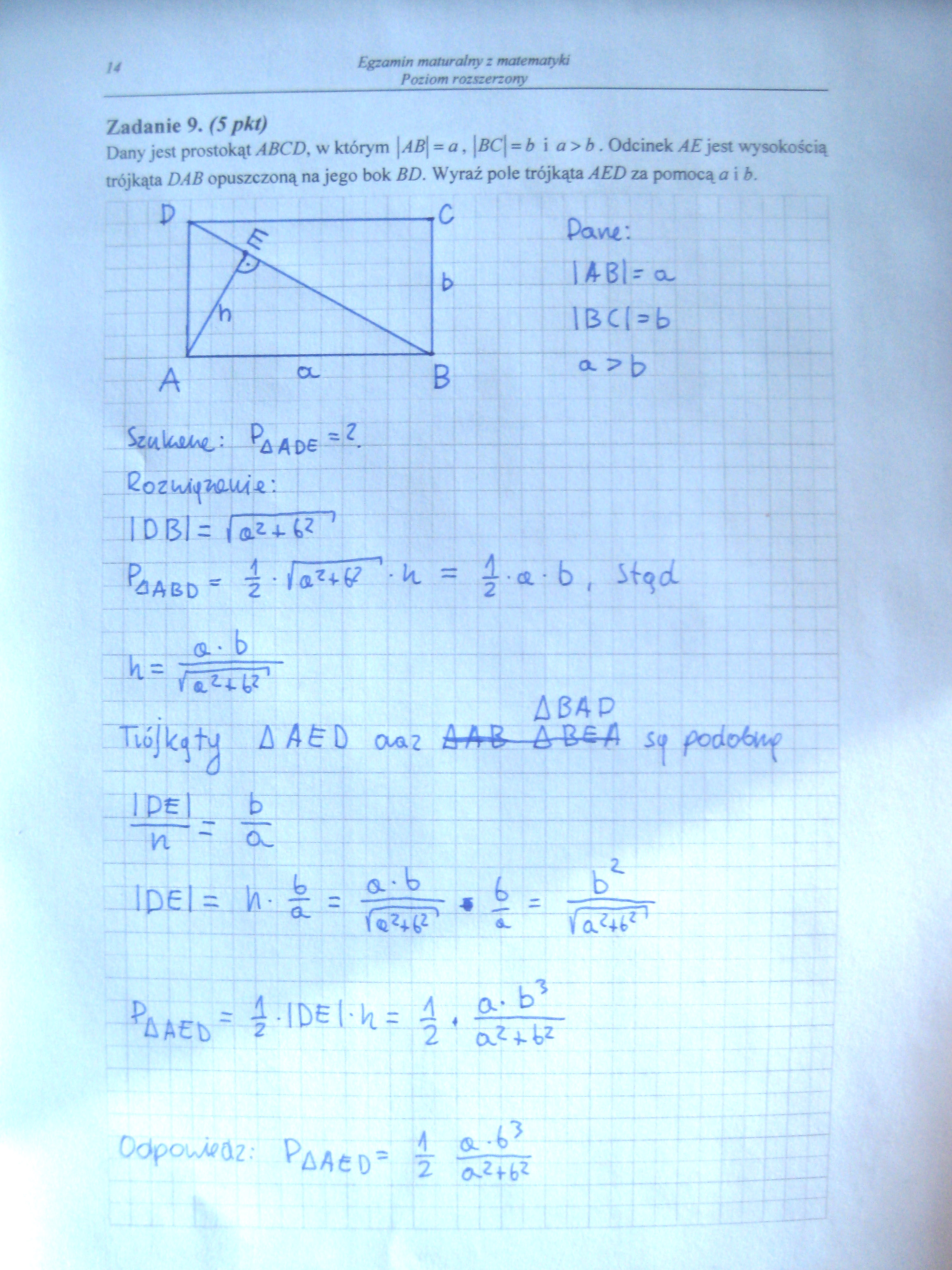 Matura z matematyki - poziom rozszerzony. Odpowiedzi