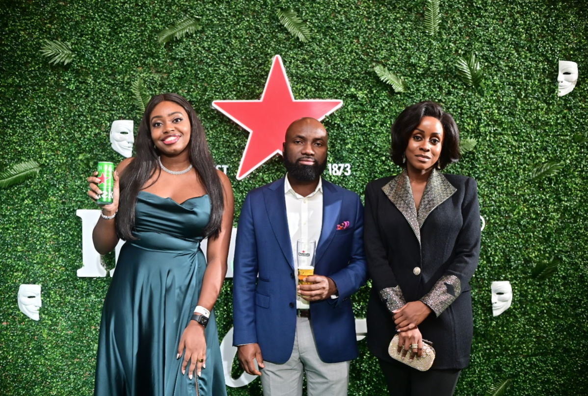 Caption: L-R: Aboyowa Ikpobe, Brand Manager, Heineken; Sampson Oloche, Portfolio Manager Premium Lager & Sessionable, Nigerian Breweries Plc; Chinwe Gregegu, Senior Brand Manager, Heineken; At The Movie Screening of James Bond’s No Time To Die In Lagos, Last Friday.