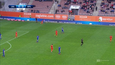 Zagłębie - Wisła P. (0:0): Lubinianie rozkręcali się z minuty na minutę. Pawłowski mógł dać drużynie prowadzenie, ale nieczysto trafił w piłkę
