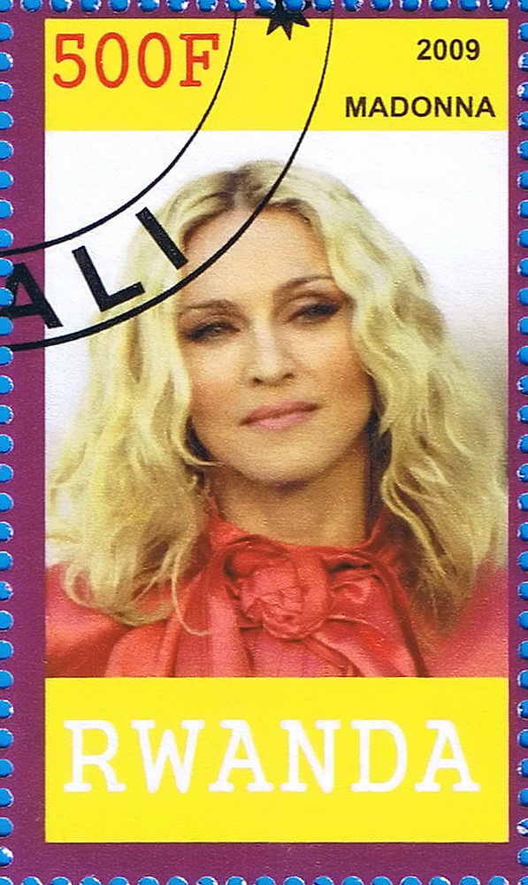 Republika Rwandy też chciała mieć królową sceny muzycznej na swoich znaczkach. Madonna trafiła na nie w 2009 roku