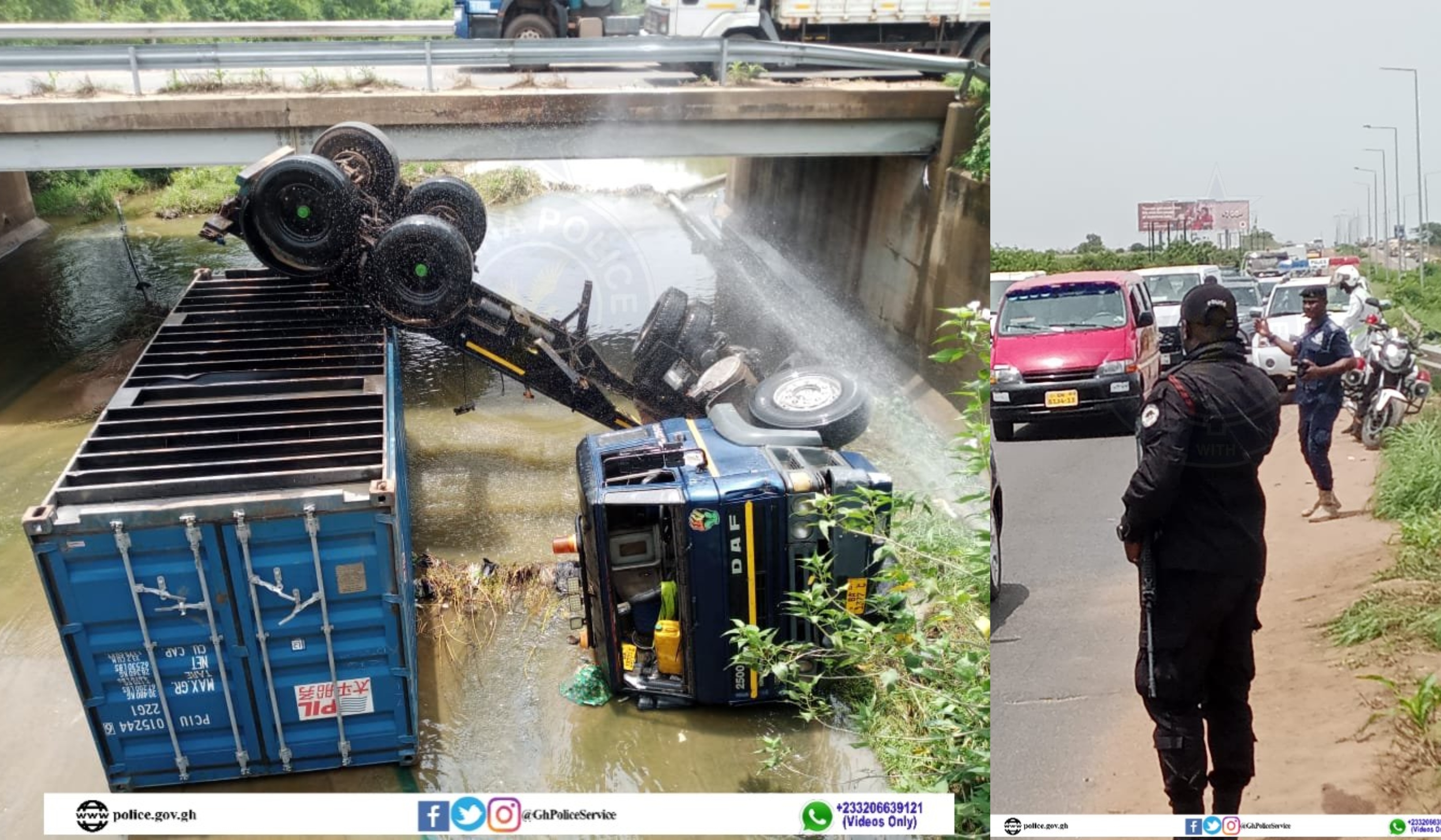 2 separate accidents block traffic flow on Accra-bound side of motorway