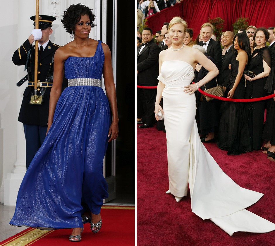 Michelle Obama i Renee Zellweger w kreacjach Caroliny Herrery