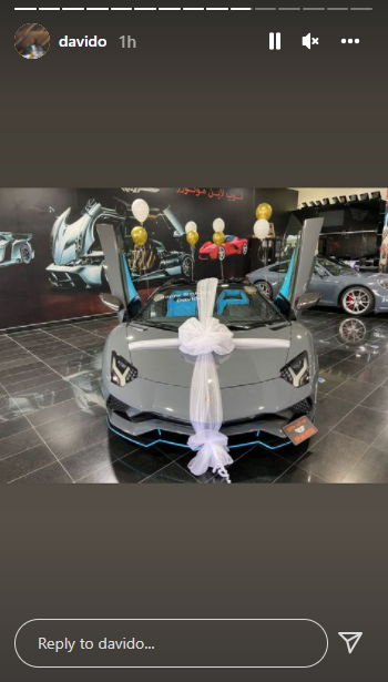 Davido spoils himself with Lamborghini Aventador worth N300M for Christmas