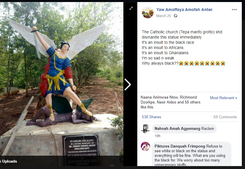 This ‘racist’ statue of the Catholic Church in Ghana is causing anger among citizens