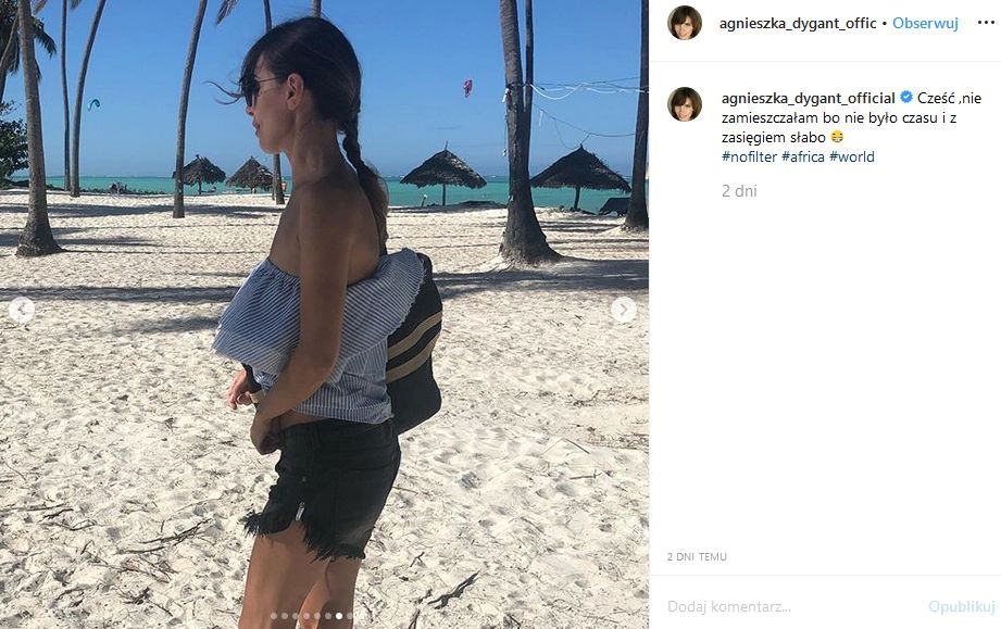 Agnieszka Dygant wypoczywa na Zanzibarze