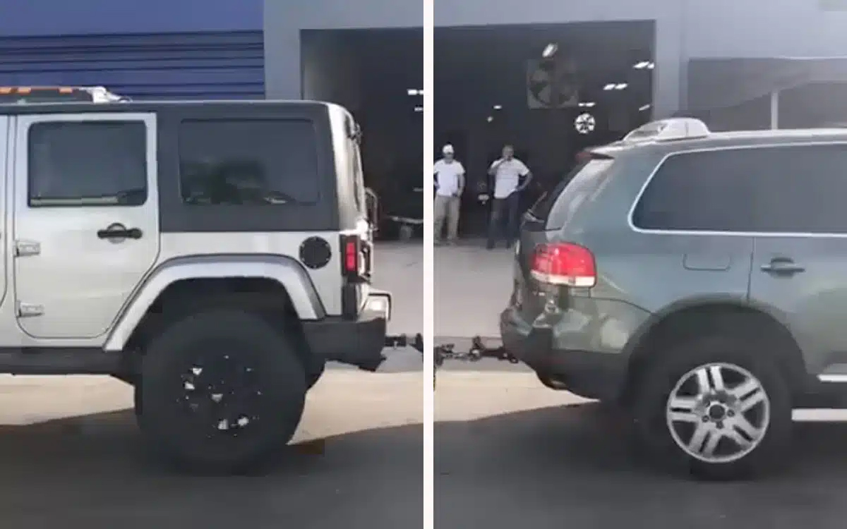 Jeep a Volkswagen ellen – Nem hiszi el, melyik győzött a kötélhúzásban! – videó