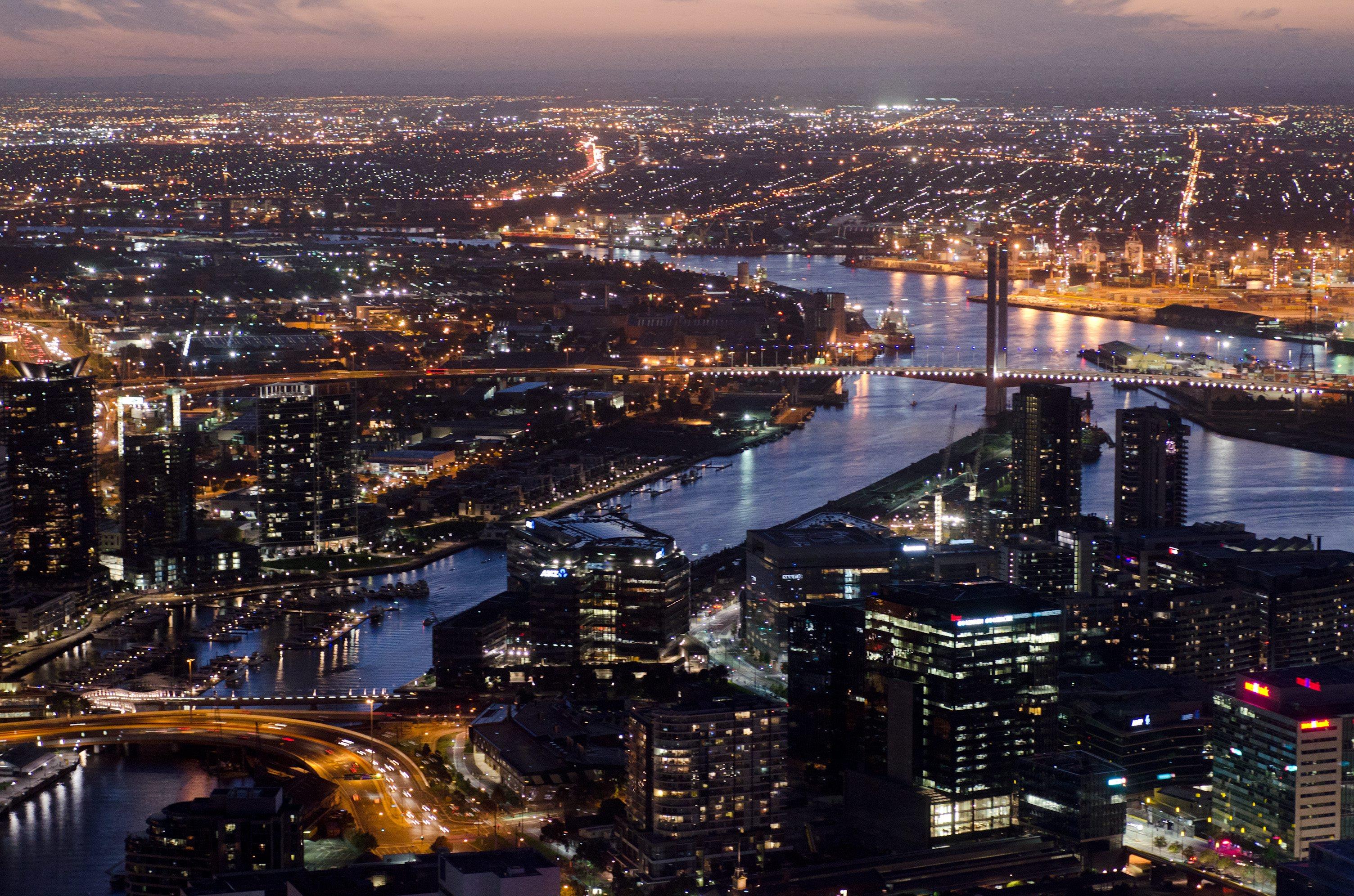 Aerial view of Melbourne Australia