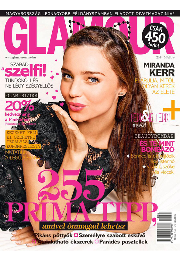 Miranda Kerr a GLAMOUR 2014-es májusi számának címlapján 