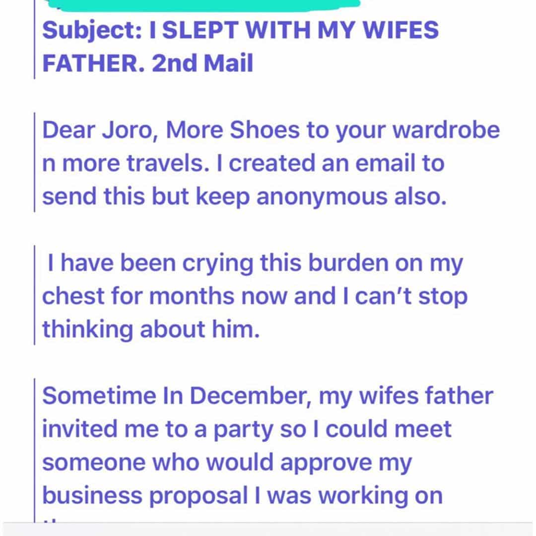 I’ve been sleeping with my wife’s father since December last year; I love this man – Man confesses