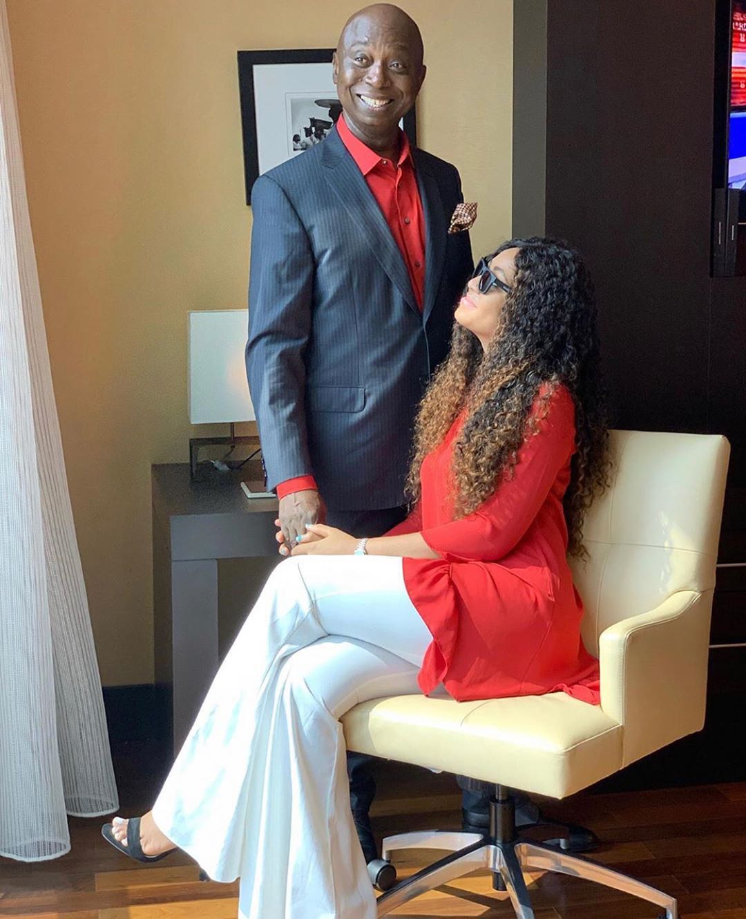 Regina Daniels and her wealthy husband, Prince Ned Nwoko strike a pose as he gets a verified Instagram account. [nstagram/greatprincened]