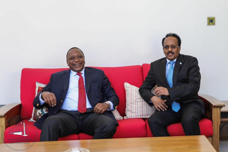 Kenyan president Uhuru Kenyatta and his Somali counterpart Mohammed Farmajo