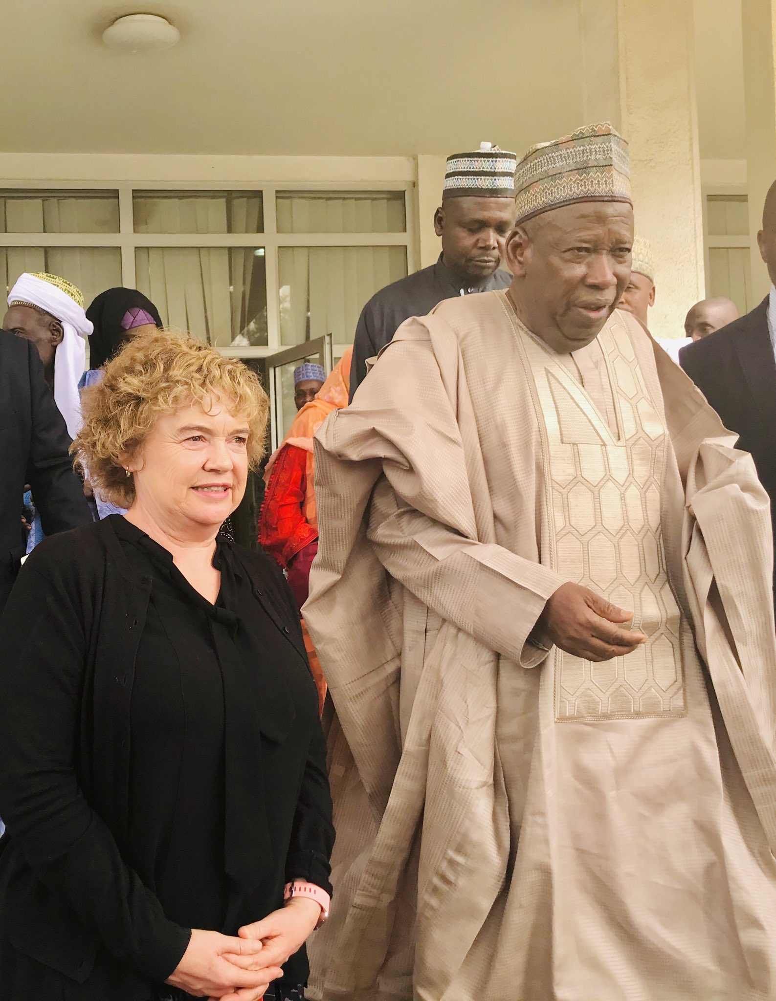 British High Commissioner to Nigeria, Catriona Laing meets Governor Abdullahi Ganduje and member of his cabinet in Kano. [Twitter/@CatrionaLaing1]