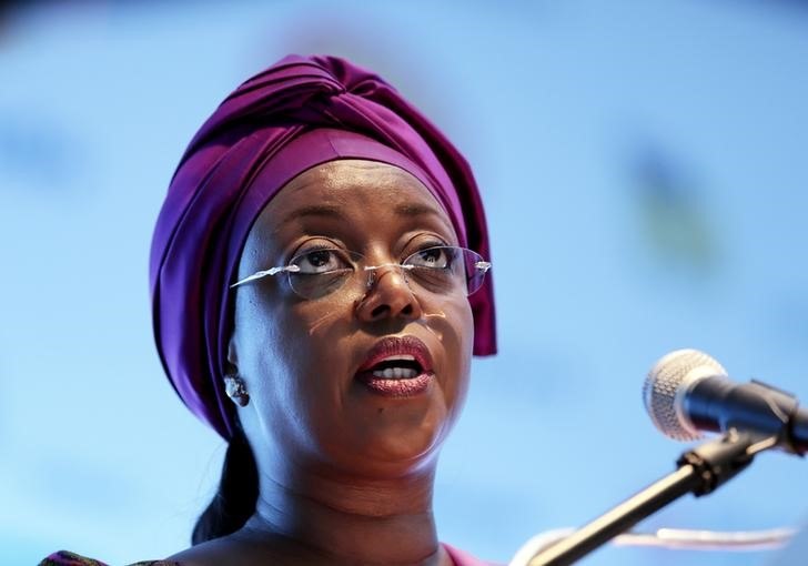 Nigeria's then Minister of Petroleum Diezani Alison-Madueke addresses delegates at the opening of the Nigeria Oil & Gas 2014 conference (file photo)