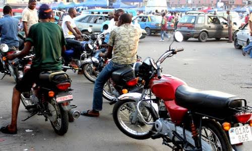 Okada and Keke Napep riders in Ijora area of Lagos, on Monday, February 3, 2020, clashed with policemen over ban. (Image used for illustrative purpose) [Sahara Reporters]