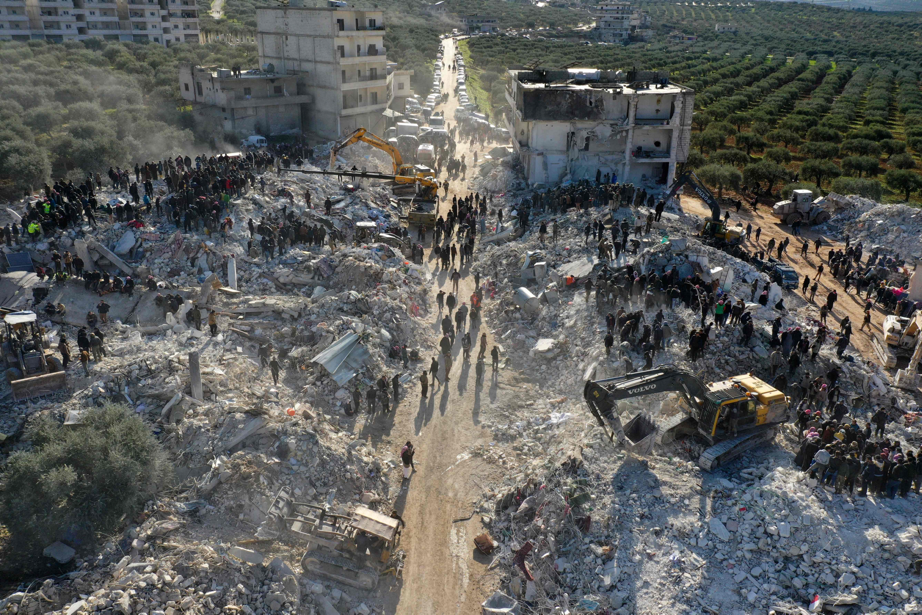 Wioska Besnaya po trzęsieniu ziemi w Syrii na granicy z Turcją, 7 lutego 2023 r.