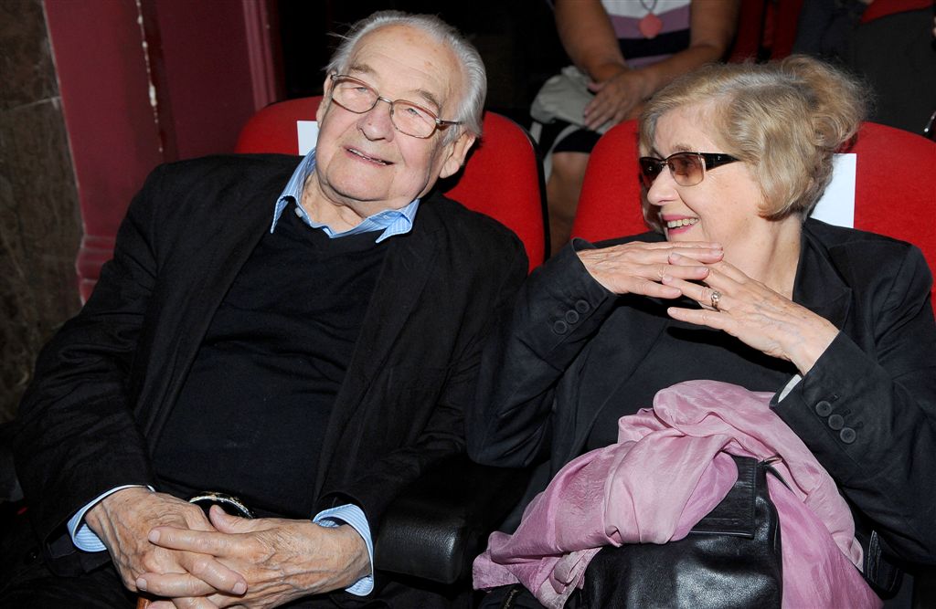 Andrzej Wajda i Krystyna Zachwatowicz na premierze