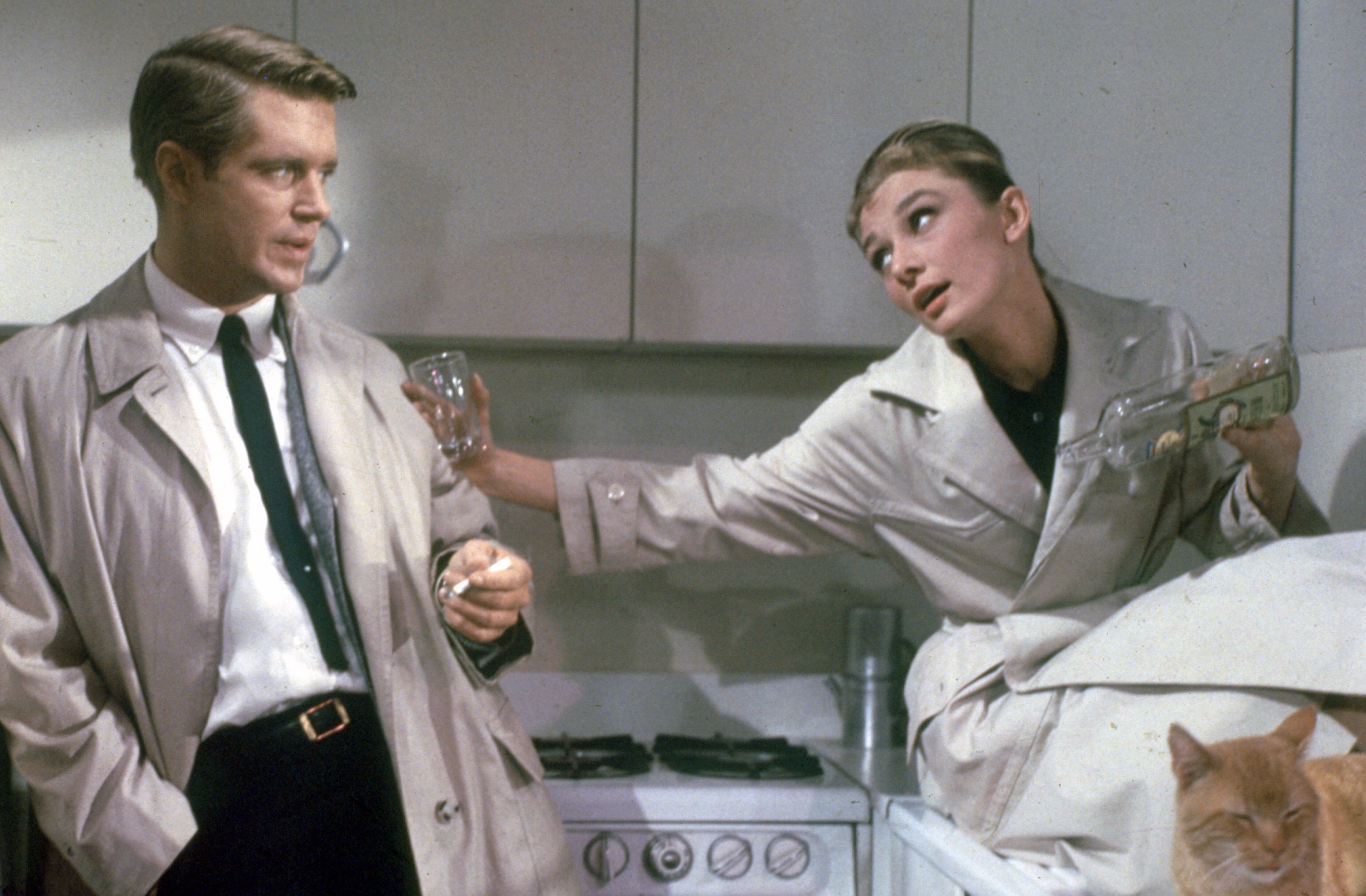 George Peppard i Audrey Hepburn w filmie