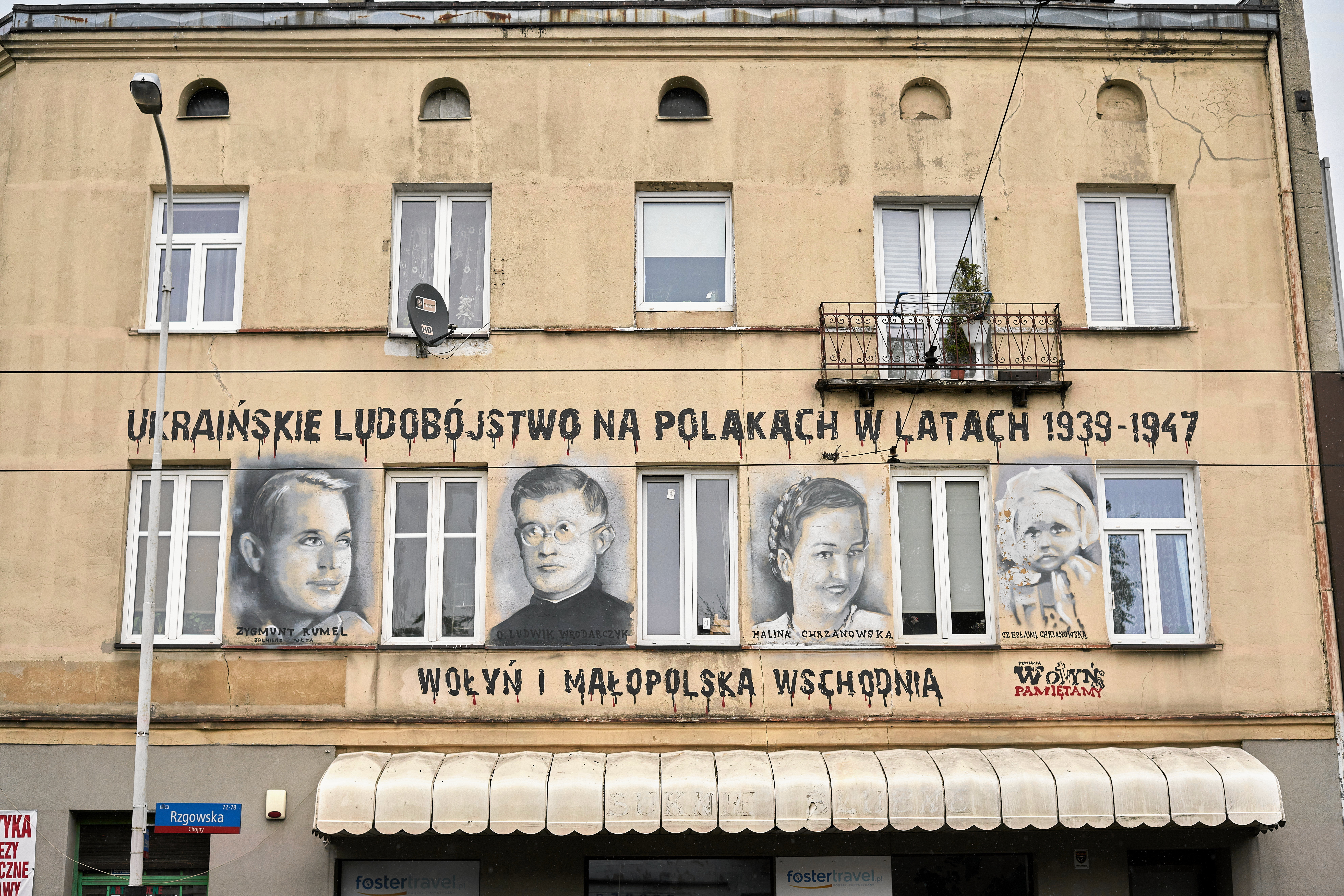 Antyukraiński malunek na budynku w Łodzi